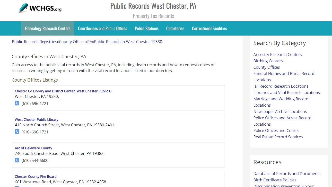 Public Records West Chester, PA - Property Tax Records